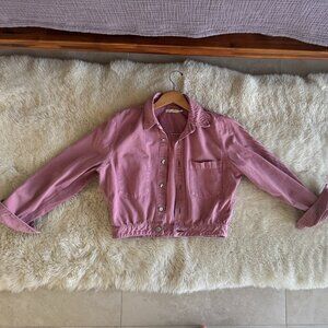 RAG & BONE DENIM JACKET, POWDERED PINK, SIZE LARGE